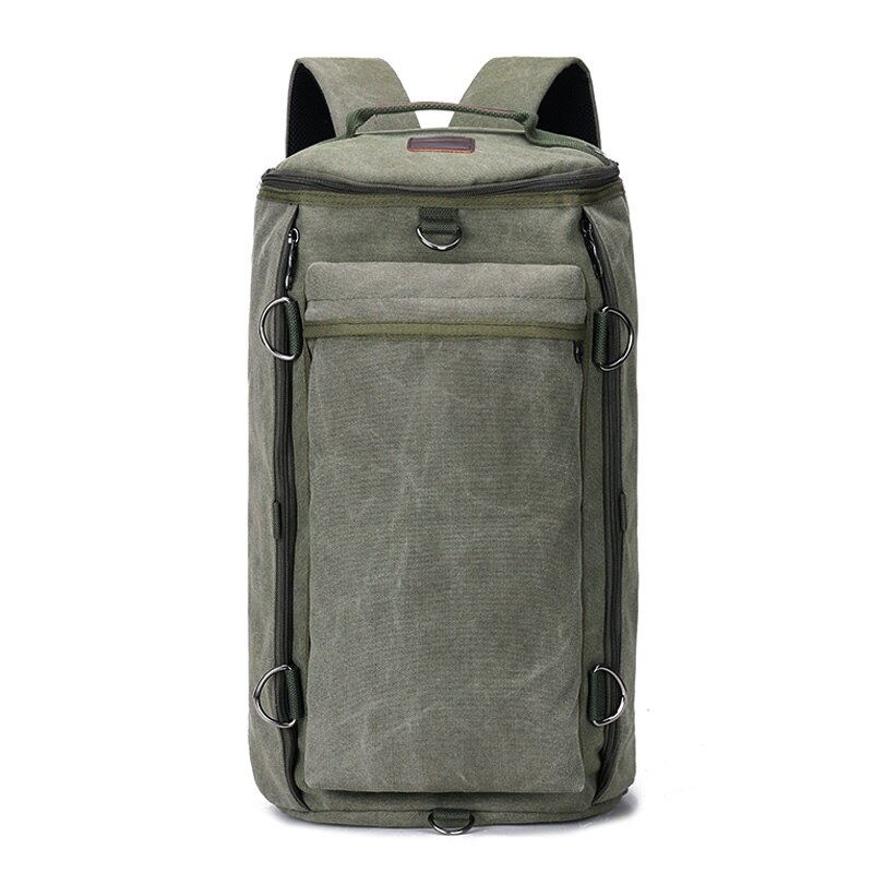 Large Capacity Rucksack Man Travel Duffel Mountaineering Backpack Male Luggage Canvas Bucket Shoulder Bags Men outdoor Backpack: Green