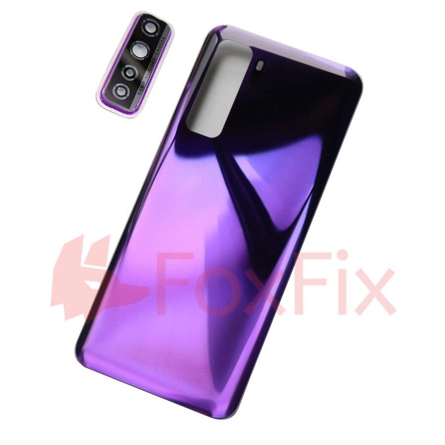 Tylna szklana pokrywa dla Huawei P40 Lite 5G pokrywa baterii tylna szklana obudowa tylna obudowa zamiennik dla honoru 30S rosja edycja: Purple With Lens