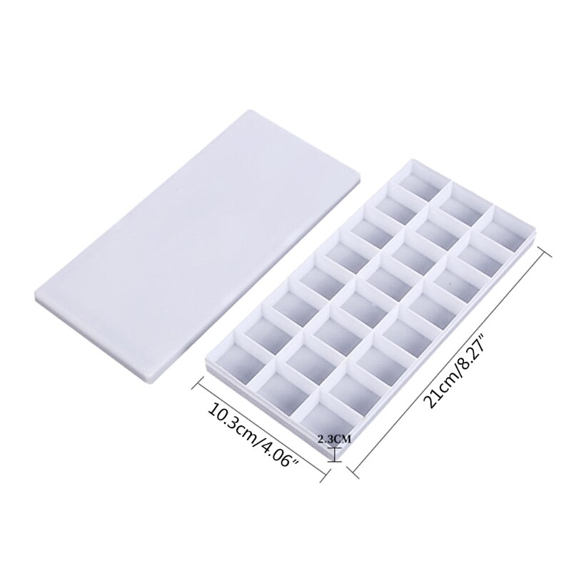 24 Compartments Plastic Paint Palette Paint Tray with Lid for Watercolors/Gouache/Acrylic/Oil Paint