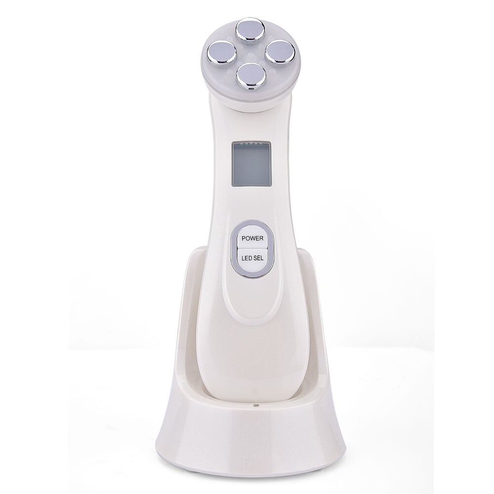 Dispositivo 5 en 1 de mesoterapia por electroporación para belleza facial, radiofrecuencia, fotones LED para rejuvenecimiento de la piel, arrugas: White no box