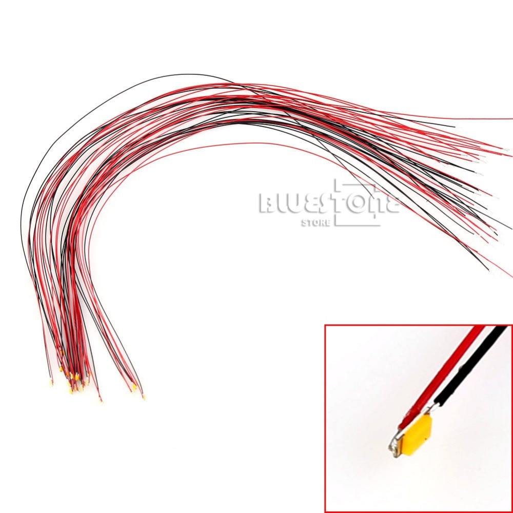 20Pcs T0603WM Pre-soldered micro litz wired leads Warm White SMD Led 0603