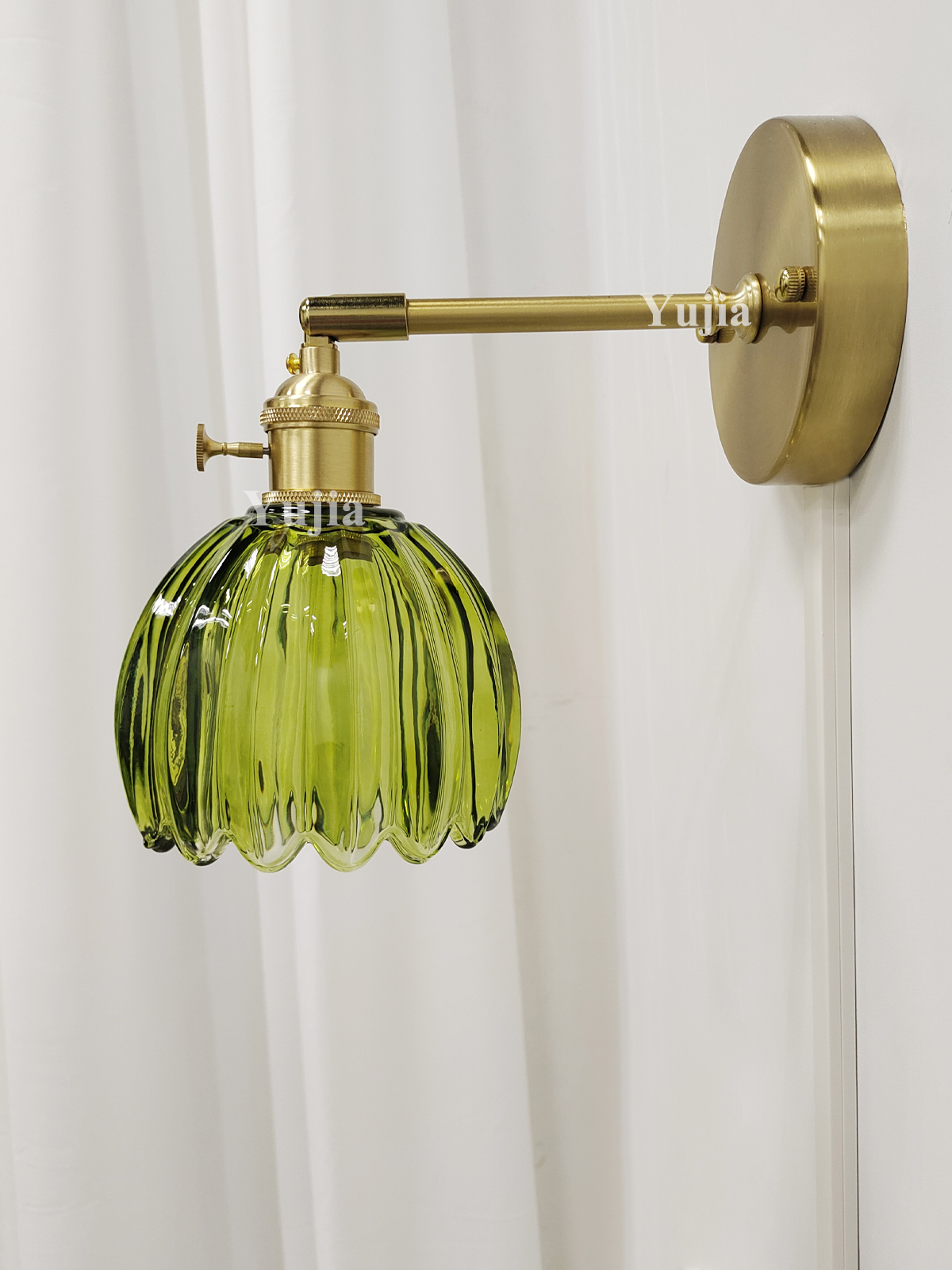 Japanse Retro Bloemen Glazen Wandlamp Moderne Eenvoudige Bedlampje Voor Slaapkamer Studie Led Spiegel Licht Nordic Muur Schans