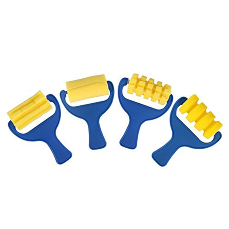 Set of 4pcs Sponge Paint Roller Brush DIY Children Painting Brushes Kid Art Craft Painting Tool: Default Title