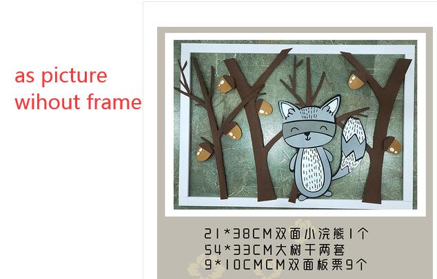 Ins Wall Decoration Felt Fabric Slice Cutting Large Leaf Flamingo Deer Tree Handmade DIY Craft Material Kit Needle Felting: fox