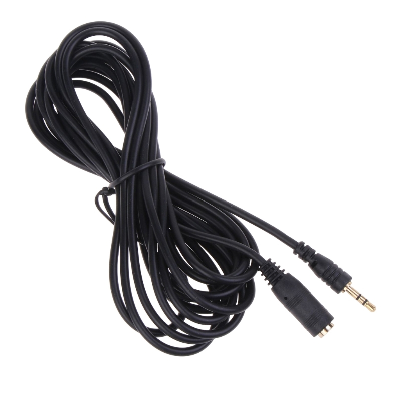 69HA 2.5mm Jack Connector Extension Cable Extender Cord AUX Line for Headsets: black