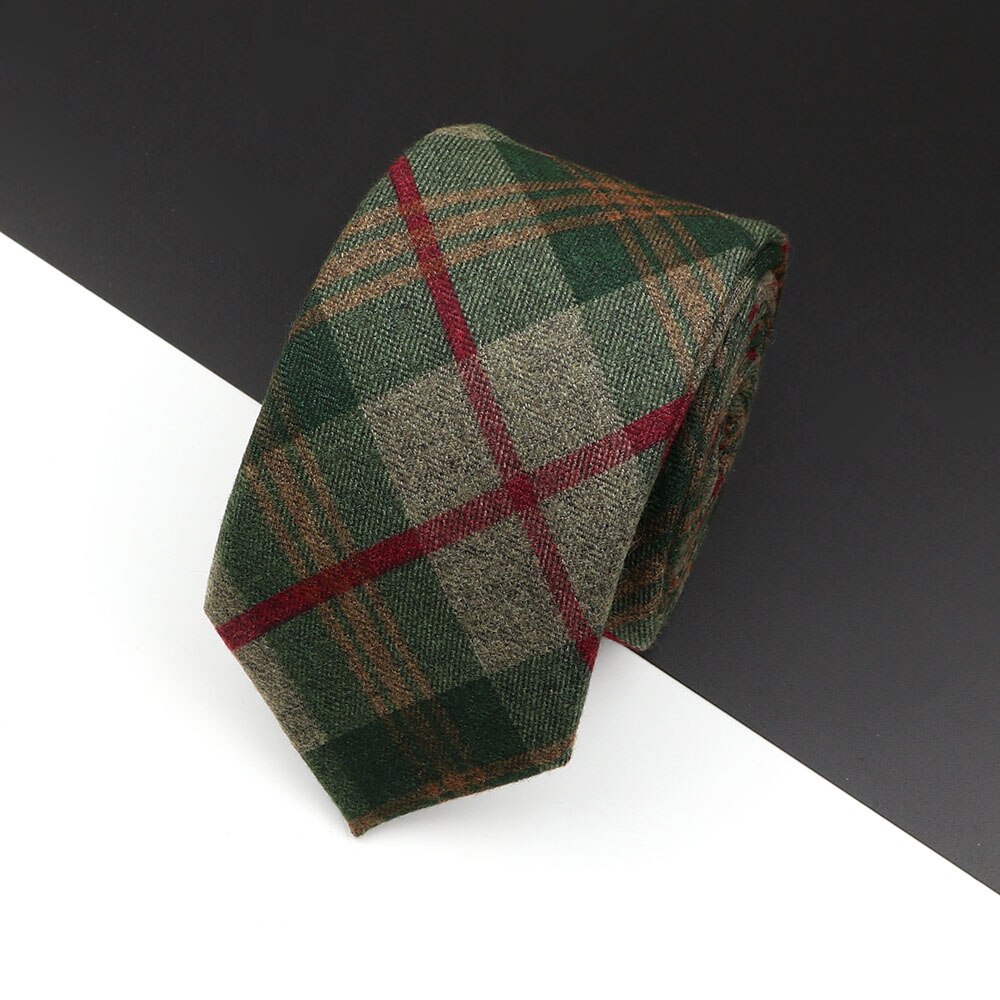Cravate à carreaux en laine et coton pour homme, vêtement de loisirs, couleur foncée, couleur unie, idéal pour les affaires: 5