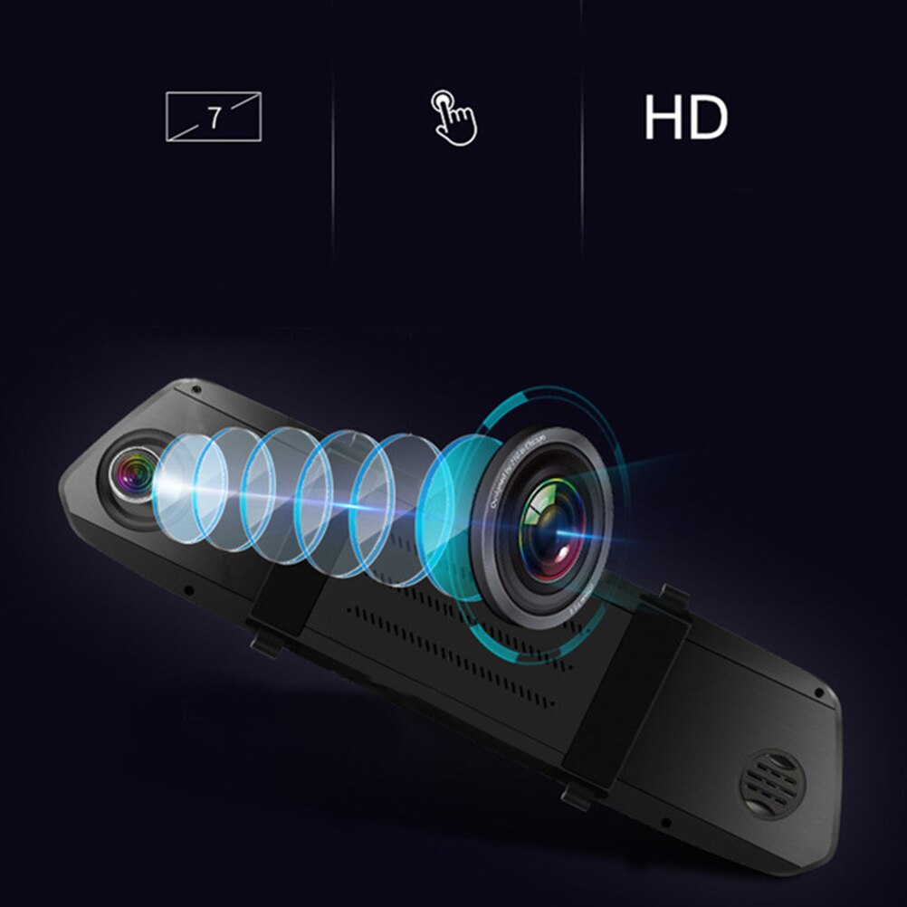 1080p 7 groothoek dubbele camera auto dashcam auto dvr achteruitkijkspiegel auto recorder auto voertuig auto achteruitrijcamera  a20