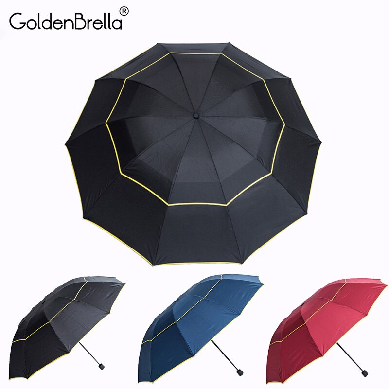 Double Layer Umbrella Women Rain Sunny Windproof Entertainment Casual 130cm 3Fold Men Outdoor Strong Umbrellas Paraguas