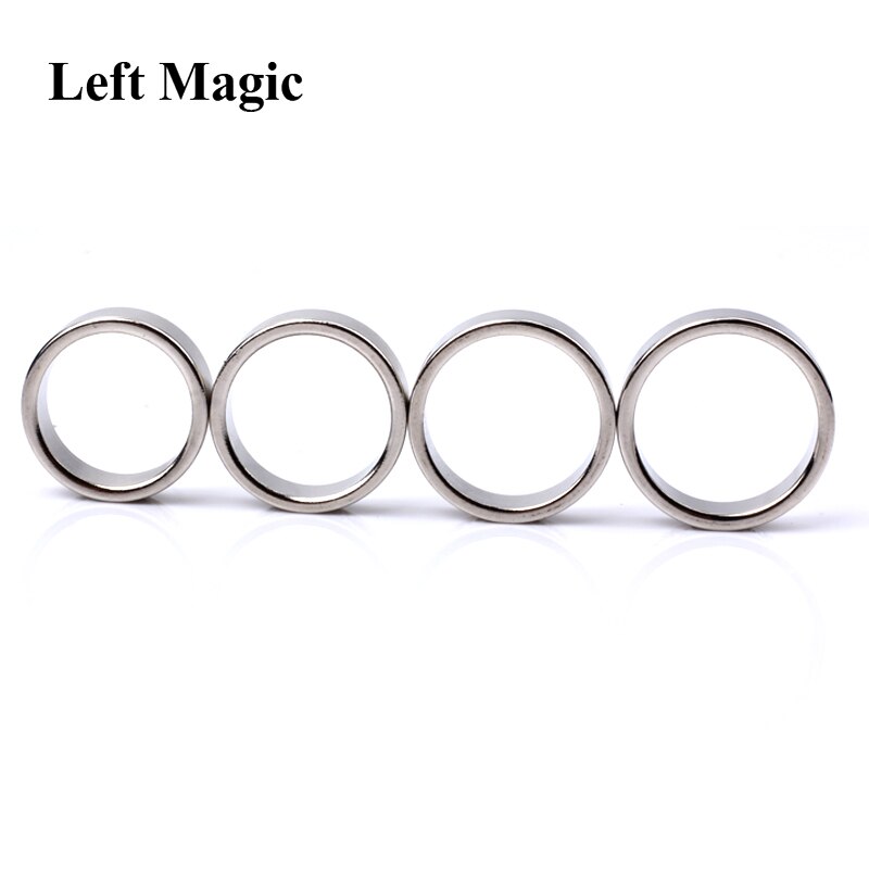 Alphabet Silver Strong Magnetic Magic Ring Magic Tricks 18/19/20/21MM Size Coin Finger Magician Magic Props Show Tool Magic Toys