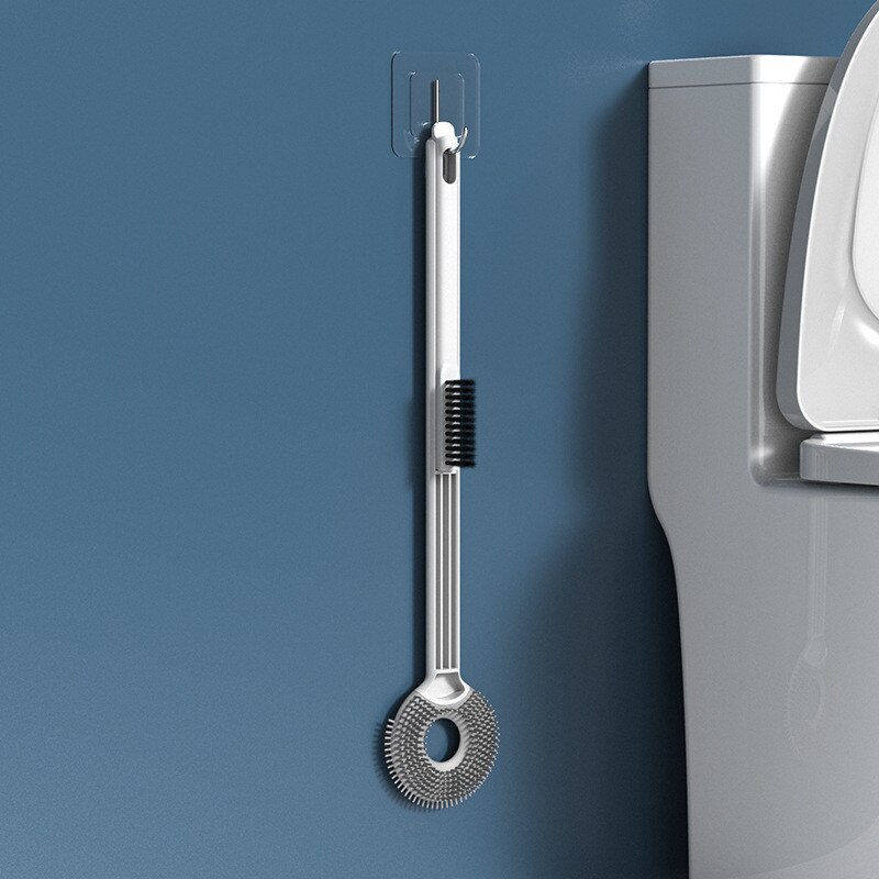 Silikon Wc Pinsel Startseite Wc Sauberen Pinsel Zauberstab Montiert Wc Reinigung Werkzeuge Mit 2 Bürsten WC Schlecht Zubehör: Weiß Nein Kasten