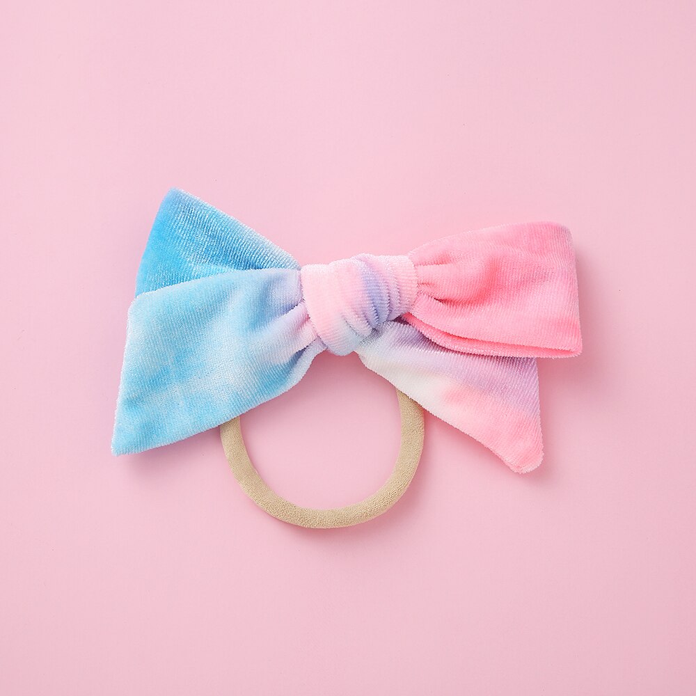 Velvet Tie Dye Headband For Children Hair Clips Kids Elastic Hair bands Hairpins For Girls Barrattes Baby Girl Hair Accessories: NSFB-9740-4A6HAN