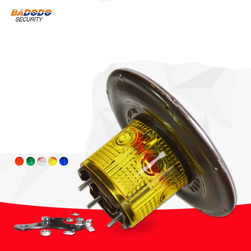 Rain-proof Optically Controlled No Switch Solar Warning alarm lamp light max distance 2000m 3600mAh battery wireless alarm lamp: yellow