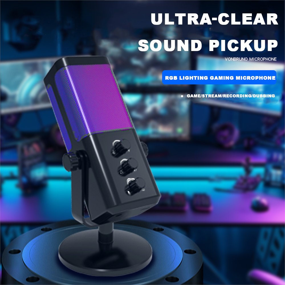 M7 kondensator-usb-mikrofoner med volumjusteringsknapp spillmikrofon egnet for podcast-livesendinger