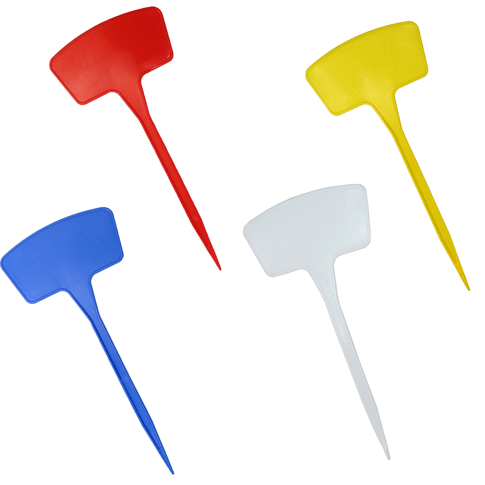 20Pcs 3Size Plastic Tuinieren Bloem Label Rood Wit Blauw Geel Plant Marker Planten Struik Teken Classificatie Tool Voor tuin