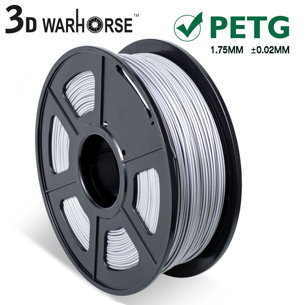 PETG 3D Printer Filament 1.75mm Dooling PETG 3D Filament Consumables 1KG/2.2LBS: Silver