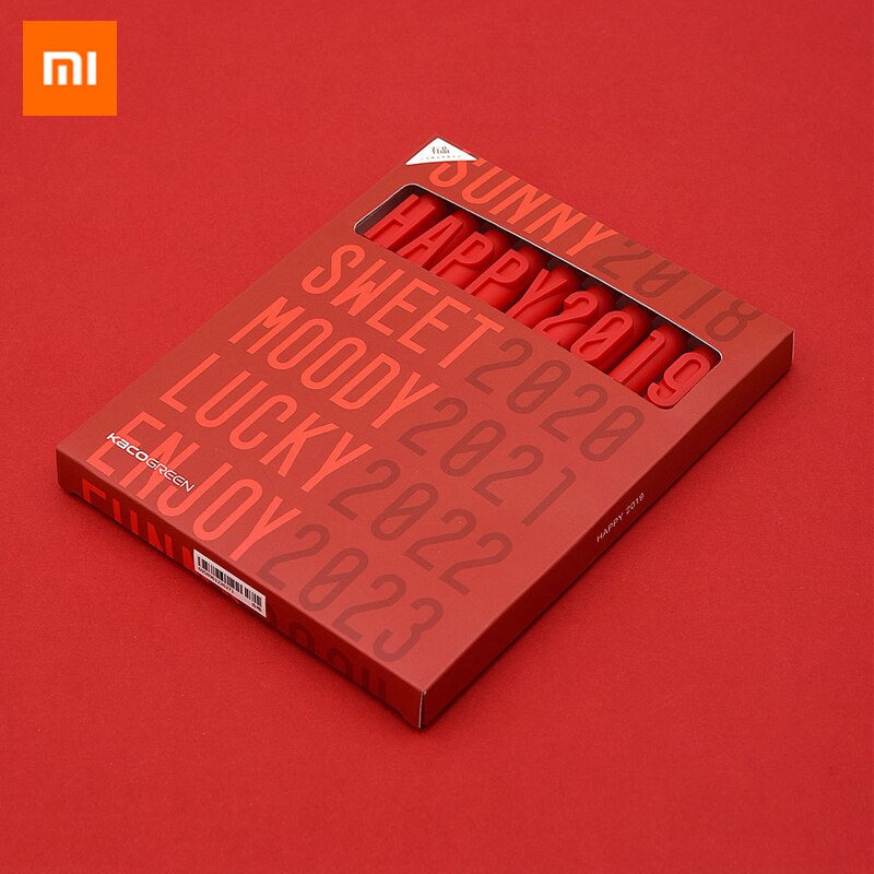 Xiaomi Mijia Kaco Year Pen Sets 9pcs pens Mi jia signature Happy red pen gel pen for christmas best: Default Title