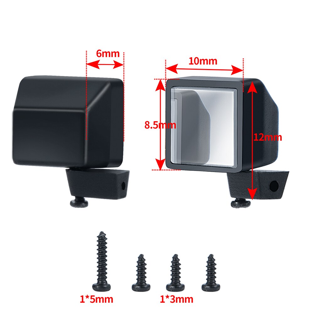 Yeahrun 2Pcs Simulatie Achteruitkijkspiegel Voor Axiale SCX24 AXI00002 AXI00005 1/24 Rc Crawler Auto Parts Modificatie Accessoires