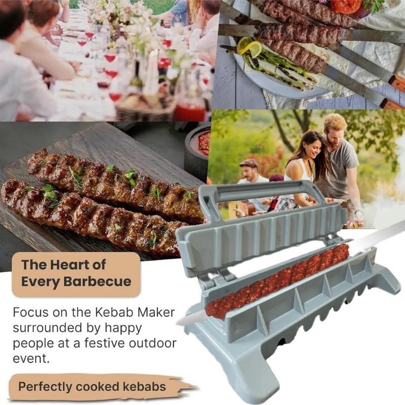 Rij Kebab Maker Bbq Vlees Spies Machine Kebab Pers Maker Herbruikbare Plastic Bbq Spies Maker Kebab Voorbereiding BBQ Tool