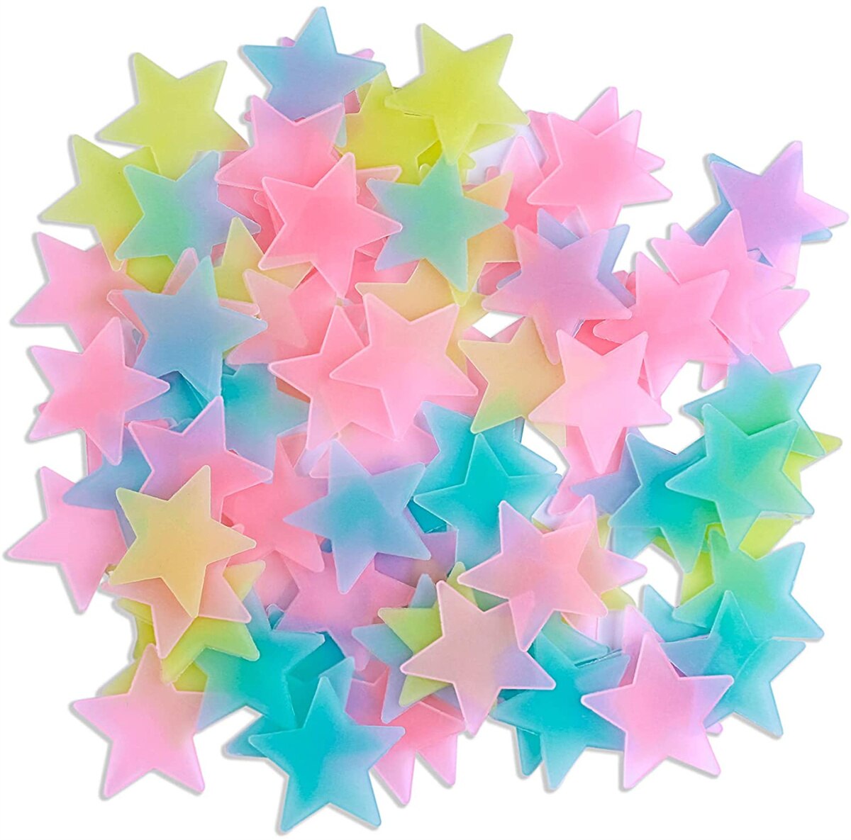 Pegatinas luminosas de estrellas para decoración de habitación, pegatinas realistas de cielo estrellado para techo, dormitorio de niños y bebés: mixed color / 50 pieces