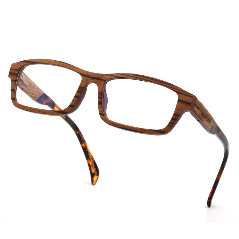 Montura de gafas para cara pequeña, lentes ópticas de madera Real Vintage de 131mm, Marcos para miopía, gafas graduadas, montura de leopardo: Default Title