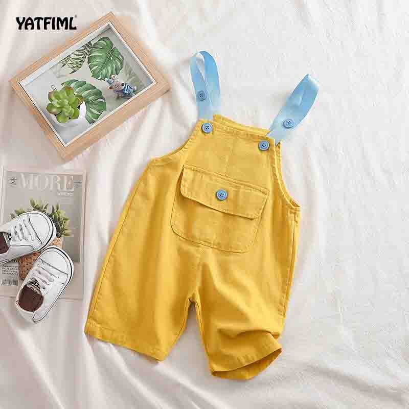 Yatfiml Kinderen Plaid Overalls Broek Voor Jongens Meisjes Baby Meisje Jongen Grote Pp Broek Lente Peuter Jumpsuit Leuke Broek voor Kids: yellow / 9m