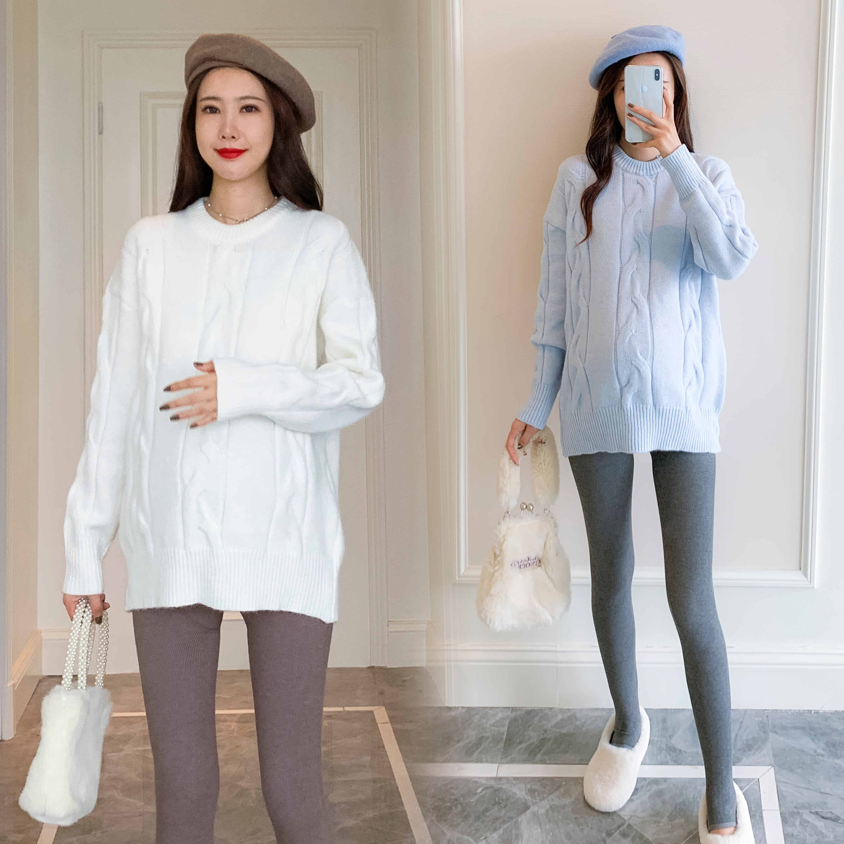 1690# Autumn Winter Knitted Maternity Sweaters Thick Warm Sweaters Clothes for Pregnant Women Pregnancy Shirt Tops Factory