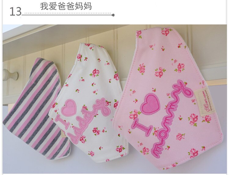 Baby slabbetjes 3pc/ lot 100%  katoenen bandana slabbetjes babykleding meisjes handdoek bandana's babykleding  b6 d 985r: 13