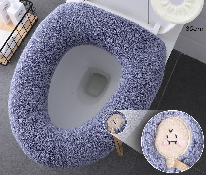 Winter Large Universal Keep Warm Waterproof Soft Toilet Mat Washable Thicken Bathroom Supplies Toilet Seat Cover Accessories: G