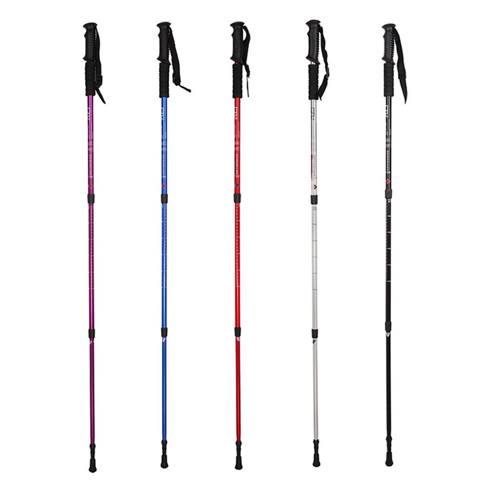 3 Section Outdoor Trekking Pole Telescopic Adjustable Portable Old Man Pole Travel Cane Crutches Hiking Walking Stick