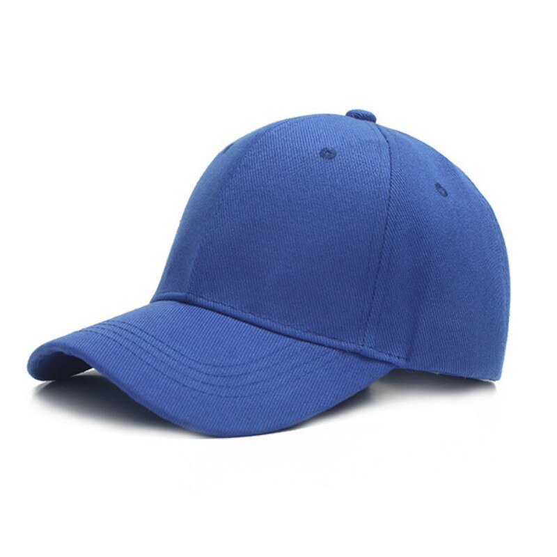 Mænd kvinder almindelig buet solskærm baseball kasket hat ensfarvede justerbare kasketter streetwear snapback trucker hat: Blå