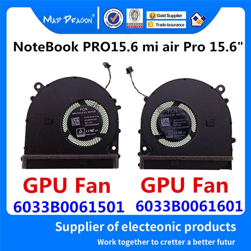 original CPU Cooling fan VIDEO GPU Cooling Fan left right Fan For Xiaomi NoteBook PRO 15.6 mi air Pro 15.6" CPU Fan GPU Fan: GPU Fan - CPU Fan