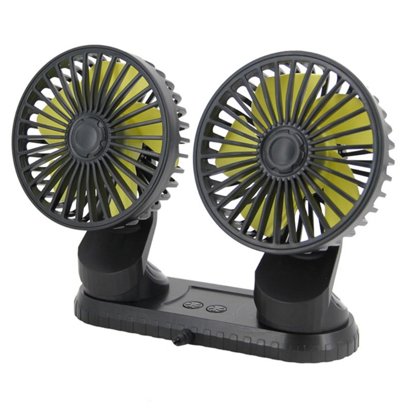 Universele draagbare, dubbele ventilator voor op het bureau, oplaadbaar via usb, multifunctioneel luchtcirculatiesysteem voor in de auto