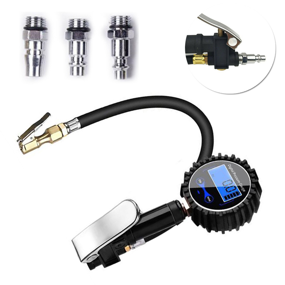 1pc automatische bandenpompen met digitale drukmeter voor auto's, vrachtwagens, fietsen en motorfietsen voor op de weg.