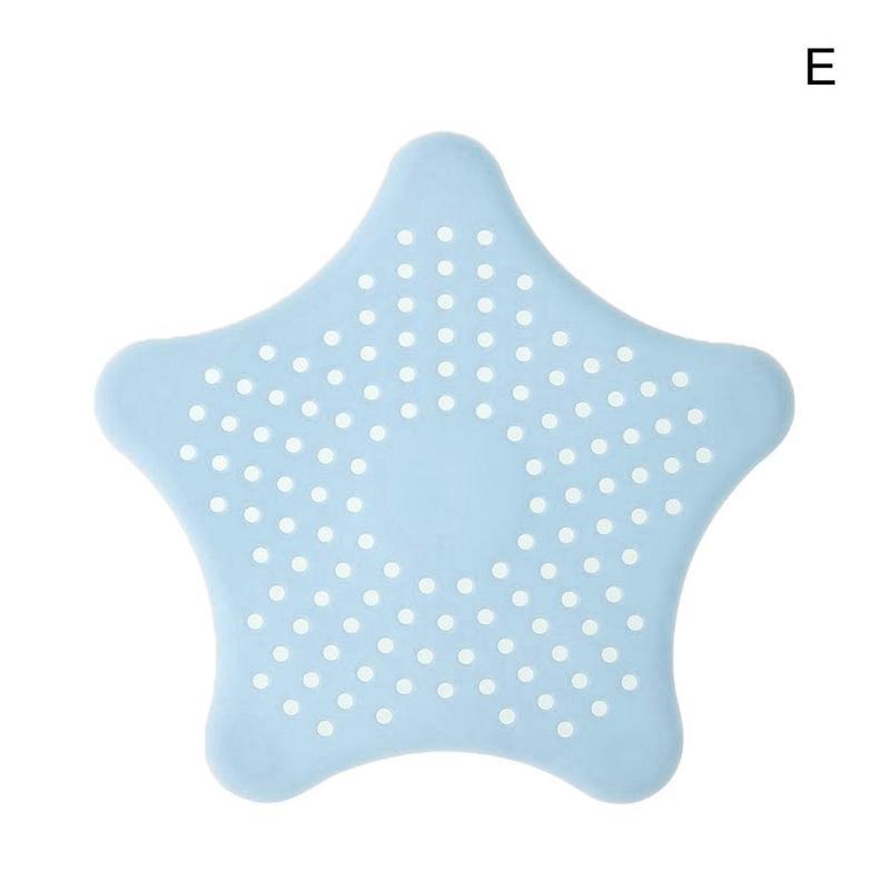 Pentagram Rubber Anti-blocking Floor Drain Kitchen Sink Strainer Bathroom Sewer Drain Hair Catcher: E