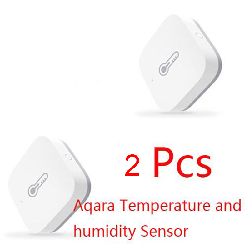 Aqara température Hu mi capteur environnement pression d'air maison intelligente Zigbee contrôle sans fil travail pour Mi maison hub D5 #: 2pcs aqara version