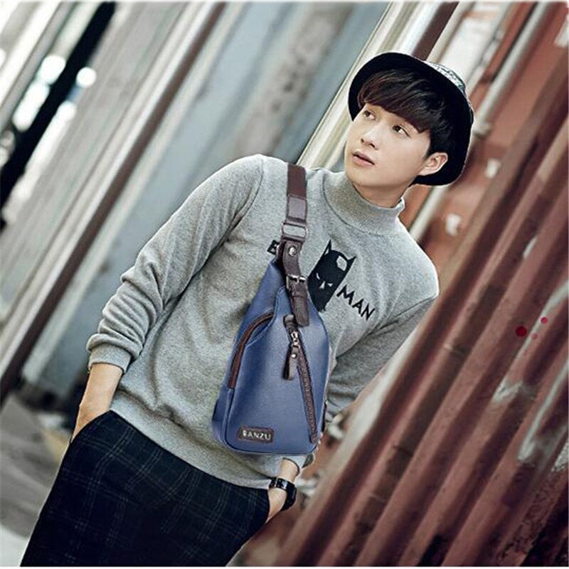 Merk diefstalbestendige magnetische knoop open leren heren borsttassen reistas crossbody tas heren messenger bag