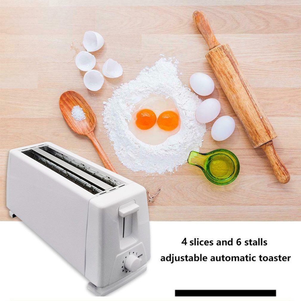 Large capacity 4 slices fully automatic toaster Six-speed thermostat Bake Fried egg Heating Thaw Breakfast machine