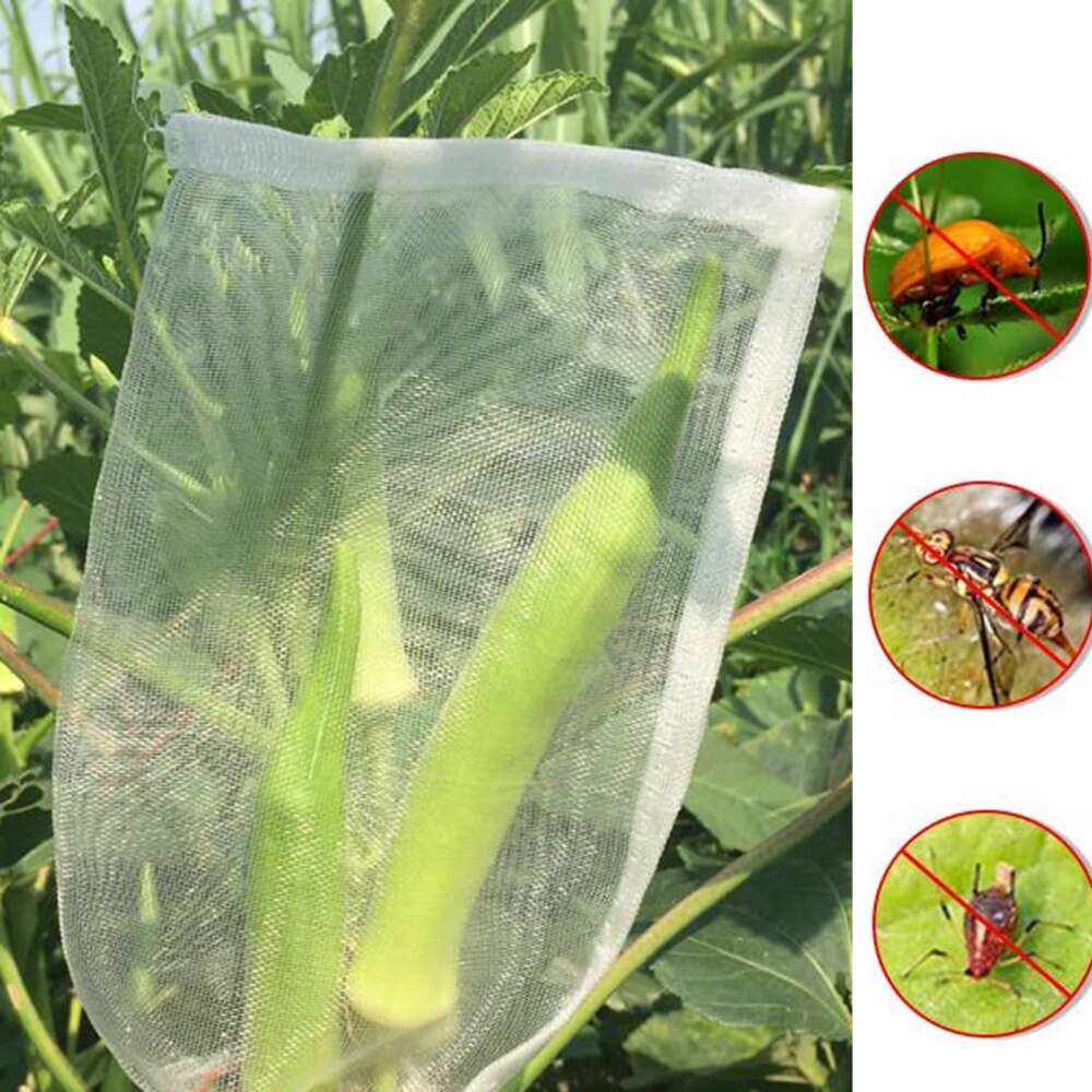 Plantaardige Zak Beschermende Netto Insect Mesh Doek Stofdicht Cover Insect-Proof Kas Licht En Zachte Stof Duurzaam Trekkoord