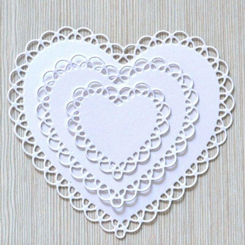 Heart Frames Metal Cutting Dies Wedding Invitation Card Embossing Die DIY Scrapbooking Photo Album Embossing Paper Cards