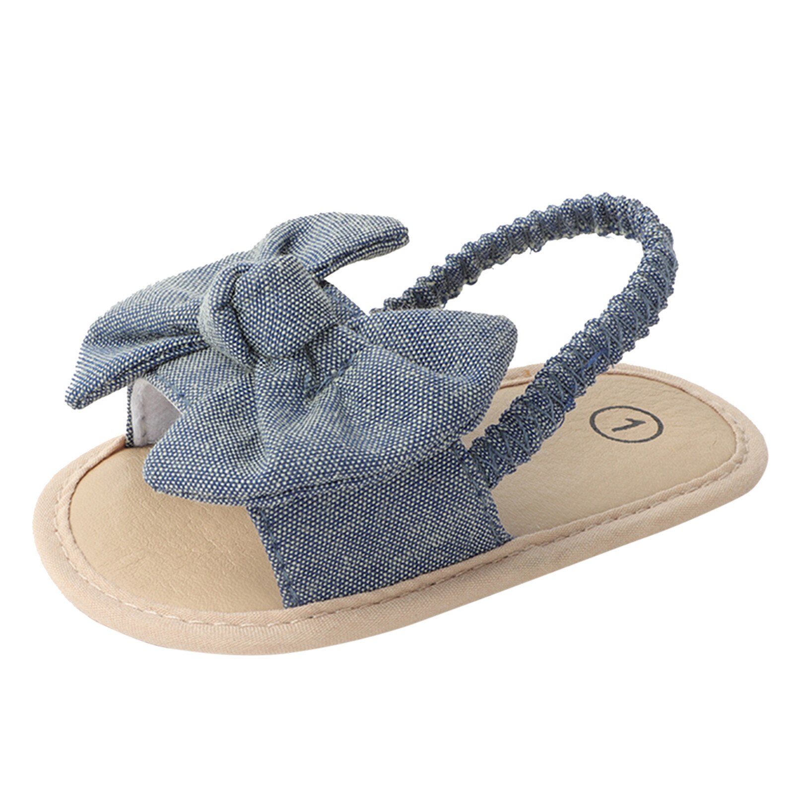 20216-18M Sandales D'été Enfants Enfant En Bas Âge Bébé Filles Vêtements Arc Solide Chaussures De Plage Sandales Prewalker Bébé Chaussures Décontractées: Dark Blue / 9-18 Months