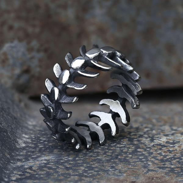 Cool Punk Stainless Steel Fishbone Ring For Man Vintage Style Classic Rvs Wedding Band Casual Sport Sieraden Boyfriend