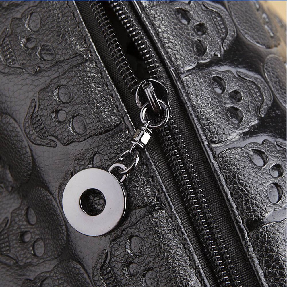 A103 kette schädel schal lässig kreuz tasche schulter tasche schwarz Frauen Schädel Skelett Kette Hangbag Dame Tote Schulter Eimer Tasche