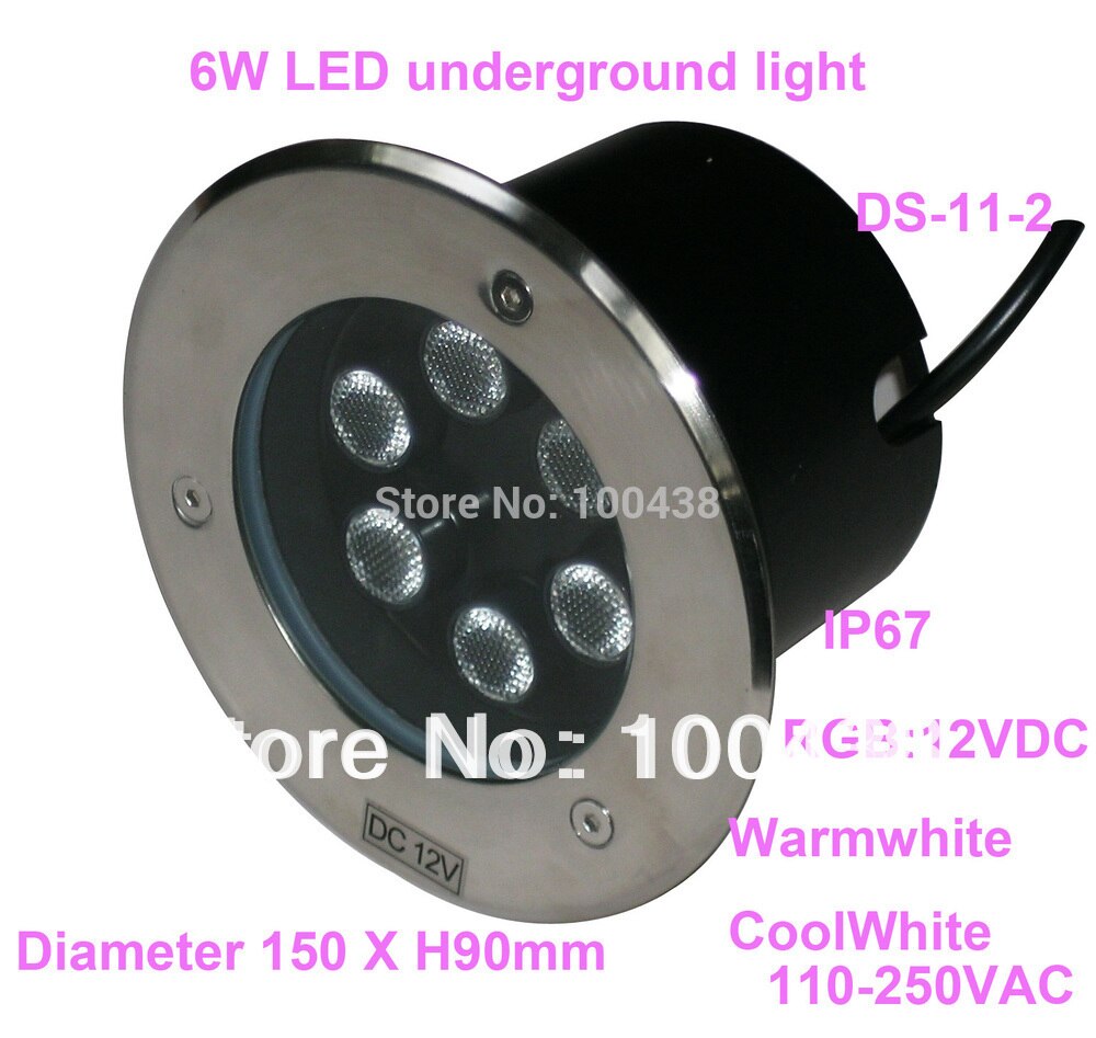 Ronde, high power, goede IP67 6 W LED ondergrondse licht, led ingegraven licht, LED path light, 110-250VAC, DS-11-2