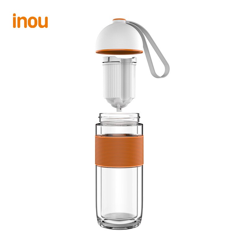inou Double Wall Glass Water Bottle With Alkaline Water Ionizer Heat Resistant Travel Car Office Drinking Bottles