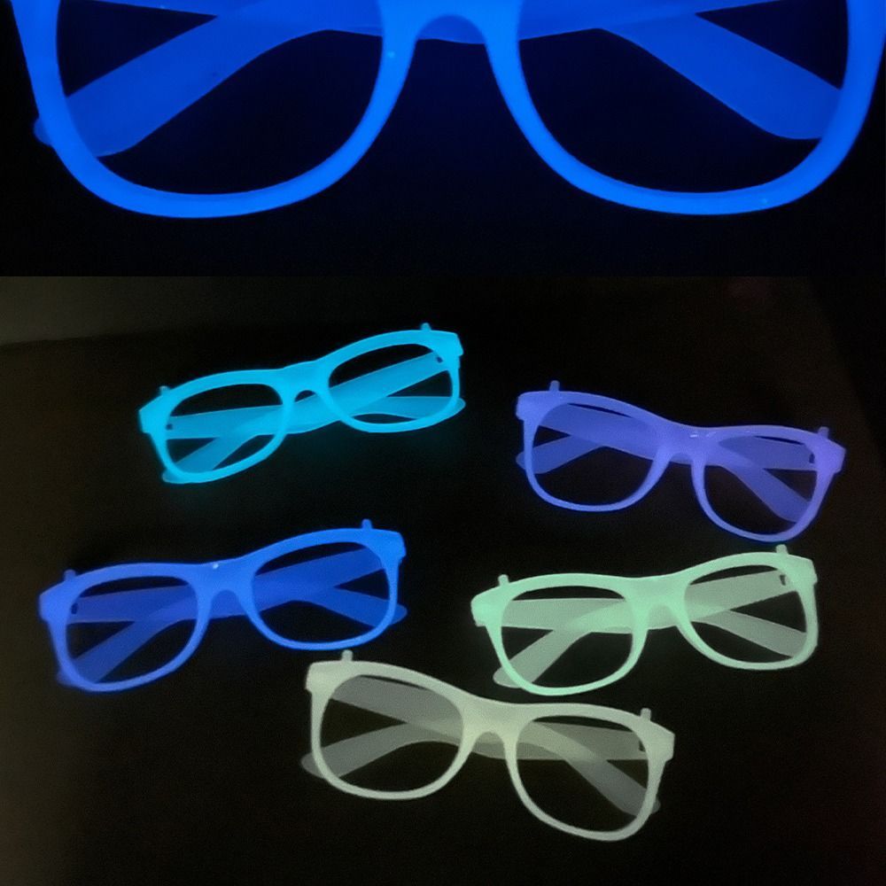 Świecące w ciemności okulary imprezowe, migoczące, świecące okulary, dekoracje na Halloween, okulary fluorescencyjne.