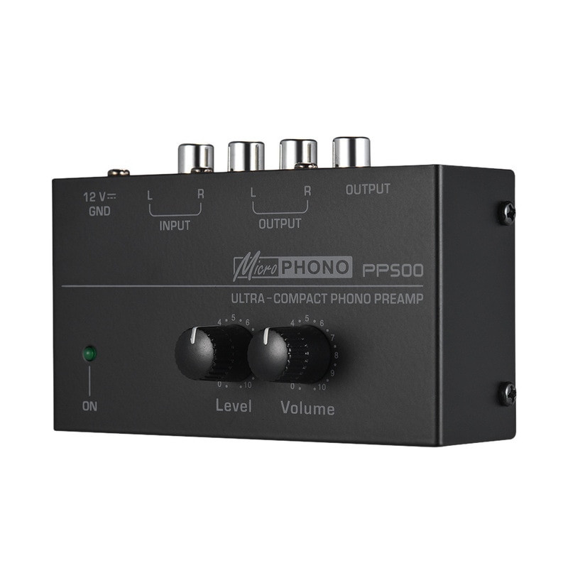 PP500 Phono Voorversterker Voorversterker Met Niveau Volumeregeling Rca Input Output 1/4 "Trs Output Interfaces Voor Lp Vinyl Draaitafel
