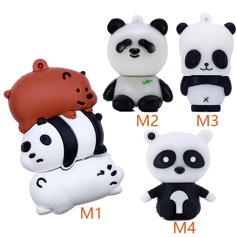 Pamięć USB Panda 64GB 128GB 256GB - Słodki Pendrive Zwierzęcy USB 2.0 Silikon