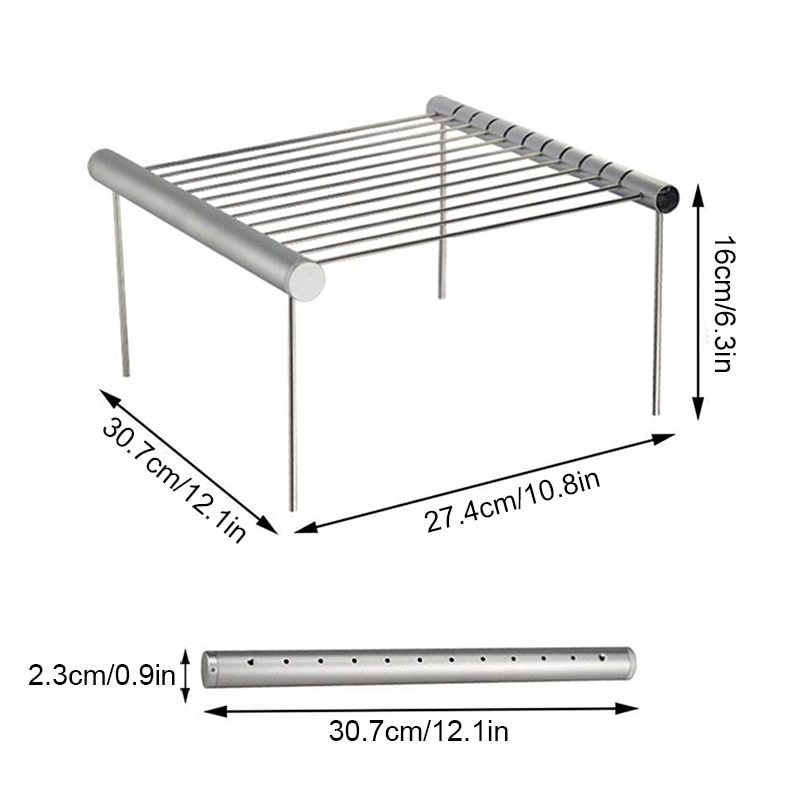 TEENRA Folding BBQ Grill Outdoor Stainless Steel Barbecue Grill Portable Camping Grill For Charcoal Outdoor Accessories