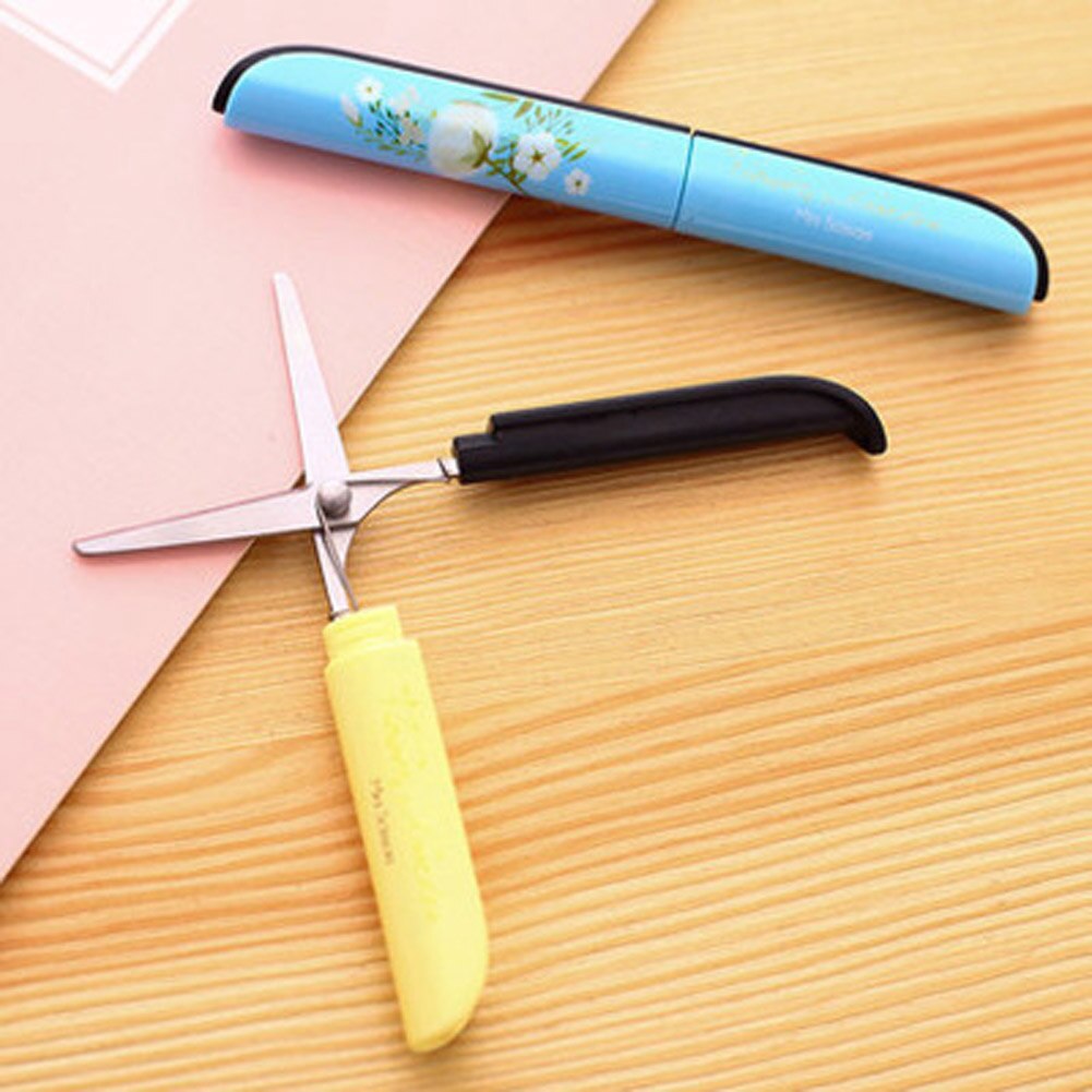 Pen Student Safe Scissors Paper Cutting Art Office School Supply with Cap Kids Stationery DIY Tool COLOR RANDOM