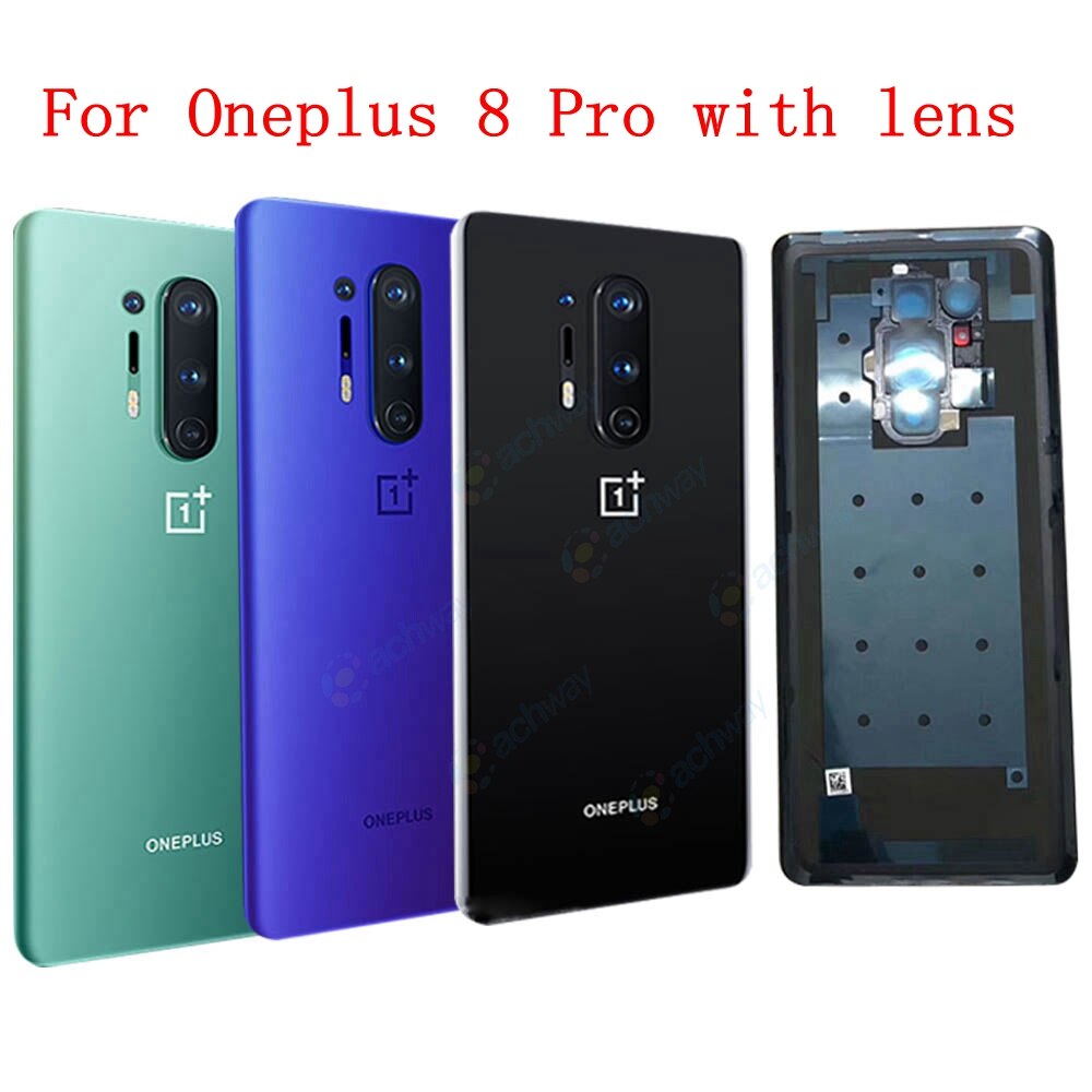 Original Back Glass Cover Oneplus 8 Battery Cover 1+8 Rear Glass Door Housing Case For Oneplus 8 Pro Battery Cover+Camera Lens